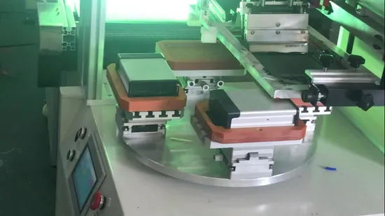 Impresora de serigrafía giratoria plana de alta calidad para imprimir en fuente de energía portátil (HX