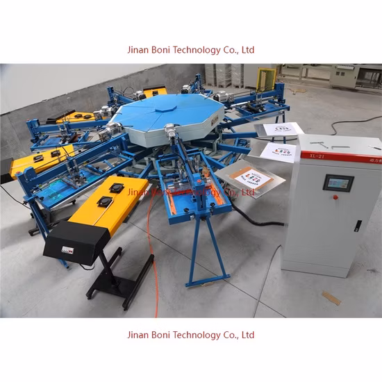 Fabricante de carrusel de tela, camisetas rotativas, bolsas, máquina de serigrafía con batería de plástico a la venta