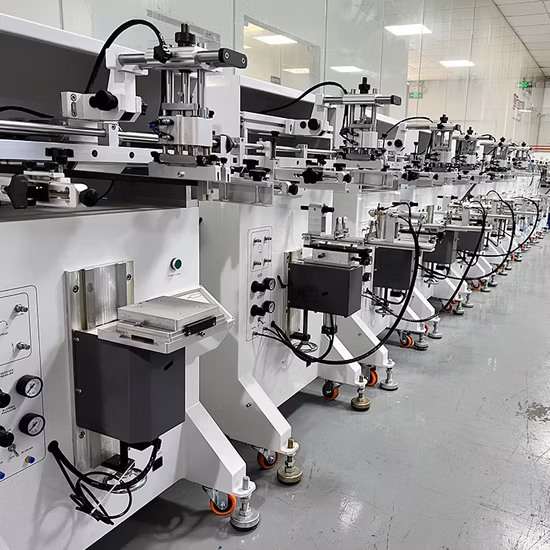 Máquina de serigrafía giratoria de superficie curva