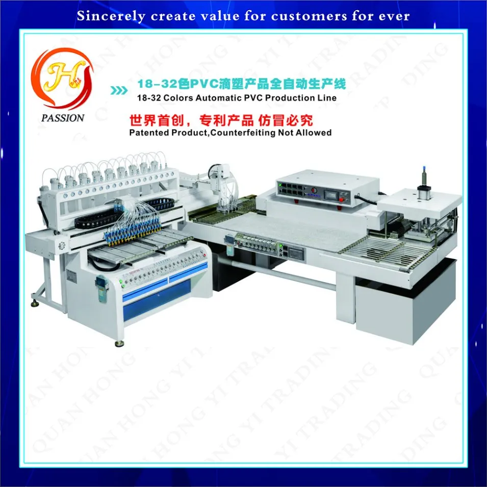 Equipo de goteo automático del logotipo de la etiqueta de la ropa del silicón del PVC de 32 colores para la máquina para fabricar parches de goma